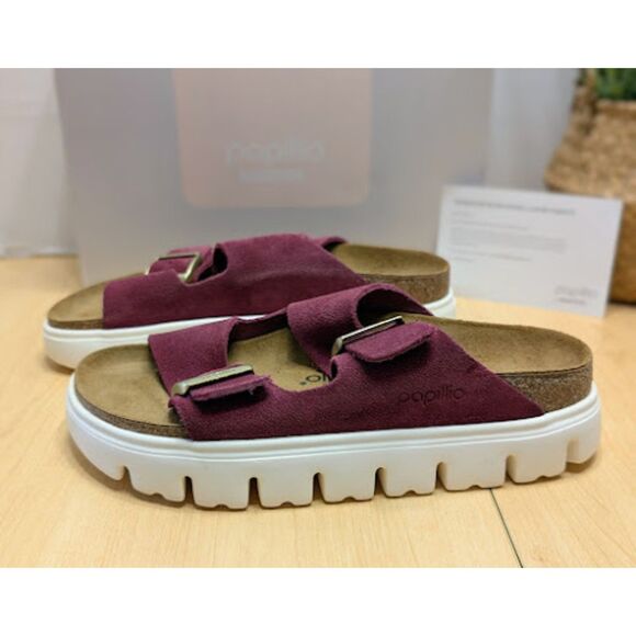 Birkenstock Arizona Papillio Berry Crush Suede Chunky Platform Sandals EU 39 NIB - Picture 3 of 13